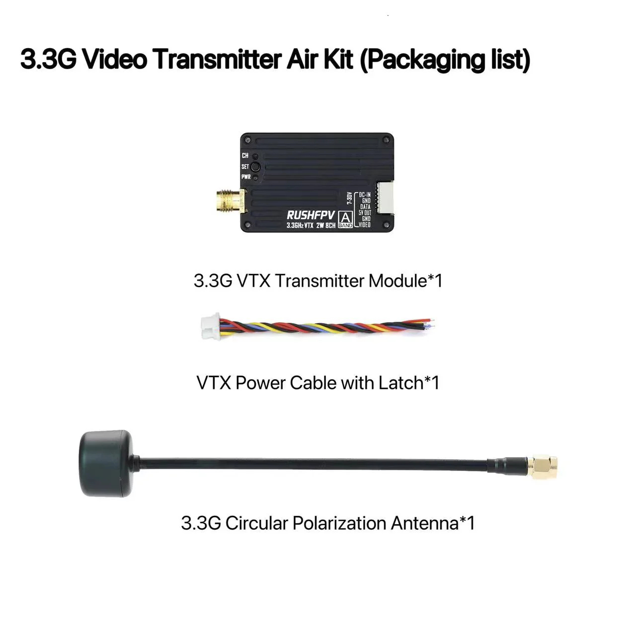 RUSHFPV 3.3G 2W VTX Transmitte - огляд і ціна Fpv Drone Receiver